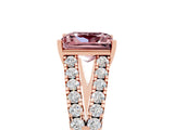 Rose gold Princess Cut Cut Split Shank Pave Diamond Engagement Ring with Four-Prong Setting_5