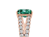 Rose gold Princess Cut Cut Split Shank Pave Diamond Engagement Ring with Four-Prong Setting_5