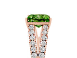 Rose gold Princess Cut Cut Split Shank Pave Diamond Engagement Ring with Four-Prong Setting_5