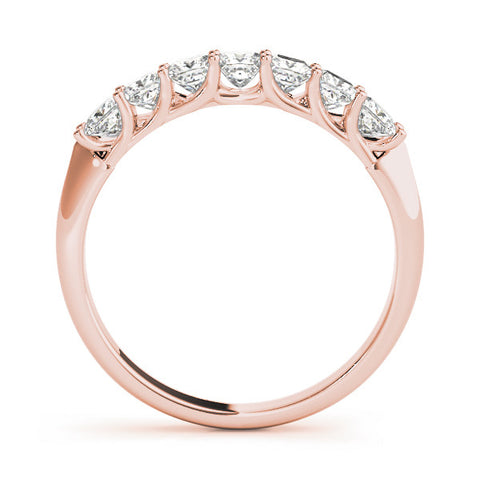 Rose gold Princess Cut Diamond Channel Set Eternity Band with Prong Setting 1