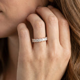 Rose gold Princess Cut Diamond Channel-Set Eternity Band with Prong Setting_23