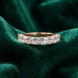 Rose gold Princess Cut Diamond Channel-Set Eternity Band with Prong Setting_24