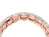 Rose gold Princess Cut Diamond Channel Set Eternity Band with Prong Setting_8
