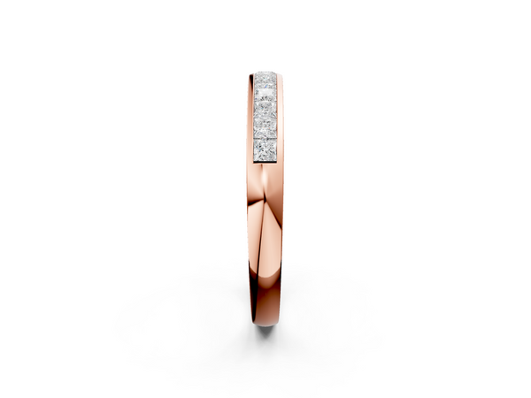 Rose gold Princess Cut Diamond Channel Set Eternity Band