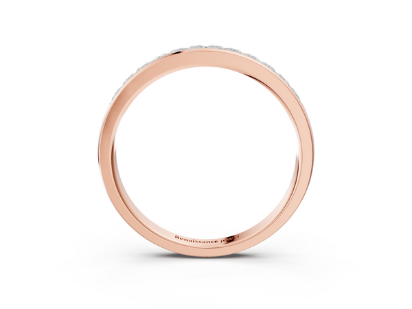 Rose gold Princess Cut Diamond Channel Set Eternity Band