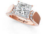 Rose gold Princess Cut Diamond Channel Set Solitaire Ring with Four-Prong Setting_13