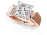 Rose gold Princess Cut Diamond Channel Set Solitaire Ring with Four-Prong Setting_13