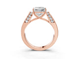 Rose gold Princess Cut Diamond Channel Set Solitaire Ring with Four-Prong Setting_15