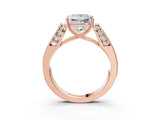Rose gold Princess Cut Diamond Channel Set Solitaire Ring with Four-Prong Setting_27