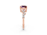 Rose gold Princess Cut Diamond Cluster Pavé Band with Four-Prong Setting_11