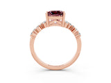 Rose gold Princess Cut Diamond Cluster Pavé Band with Four-Prong Setting_12