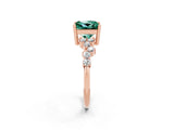 Rose gold Princess Cut Diamond Cluster Pavé Band with Four-Prong Setting_13