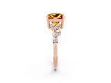 Rose gold Princess Cut Diamond Cluster Pavé Band with Four-Prong Setting_13
