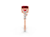Rose gold Princess Cut Diamond Cluster Pavé Band with Four-Prong Setting_14