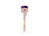Rose gold Princess Cut Diamond Cluster Pavé Band with Four-Prong Setting_14