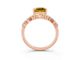 Rose gold Princess Cut Diamond Cluster Pavé Band with Four-Prong Setting_14