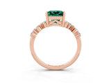 Rose gold Princess Cut Diamond Cluster Pavé Band with Four-Prong Setting_14