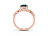 Rose gold Princess Cut Diamond Cluster Pavé Band with Four-Prong Setting_14