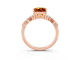 Rose gold Princess Cut Diamond Cluster Pavé Band with Four-Prong Setting_14