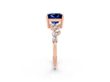 Rose gold Princess Cut Diamond Cluster Pavé Band with Four-Prong Setting_14