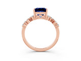 Rose gold Princess Cut Diamond Cluster Pavé Band with Four-Prong Setting_15