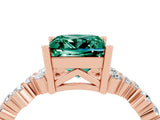 Rose gold Princess Cut Diamond Cluster Pavé Band with Four-Prong Setting_15