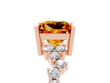 Rose gold Princess Cut Diamond Cluster Pavé Band with Four-Prong Setting_16
