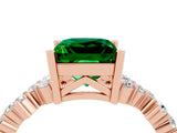 Rose gold Princess Cut Diamond Cluster Pavé Band with Four-Prong Setting_16