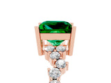 Rose gold Princess Cut Diamond Cluster Pavé Band with Four-Prong Setting_17
