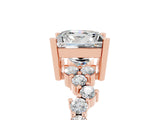 Rose gold Princess Cut Diamond Cluster Pavé Band with Four-Prong Setting_17