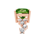 Rose gold Princess Cut Diamond Cluster Pavé Band with Four-Prong Setting_17