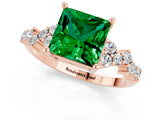 Rose gold Princess Cut Diamond Cluster Pavé Band with Four-Prong Setting_25