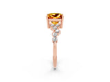 Rose gold Princess Cut Diamond Cluster Pavé Band with Four-Prong Setting_25