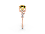 Rose gold Princess Cut Diamond Cluster Pavé Band with Four-Prong Setting_25