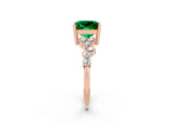 Rose gold Princess Cut Diamond Cluster Pavé Band with Four-Prong Setting_26