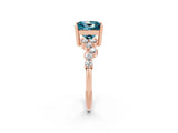 Rose gold Princess Cut Diamond Cluster Pavé Band with Four-Prong Setting_26