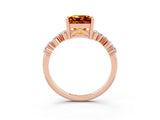 Rose gold Princess Cut Diamond Cluster Pavé Band with Four-Prong Setting_26