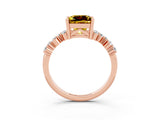 Rose gold Princess Cut Diamond Cluster Pavé Band with Four-Prong Setting_26