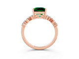 Rose gold Princess Cut Diamond Cluster Pavé Band with Four-Prong Setting_27