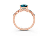 Rose gold Princess Cut Diamond Cluster Pavé Band with Four-Prong Setting_27
