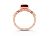 Rose gold Princess Cut Diamond Cluster Pavé Band with Four-Prong Setting_27