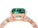 Rose gold Princess Cut Diamond Cluster Pavé Band with Four-Prong Setting_27
