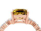 Rose gold Princess Cut Diamond Cluster Pavé Band with Four-Prong Setting_27