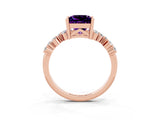 Rose gold Princess Cut Diamond Cluster Pavé Band with Four-Prong Setting_27