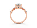 Rose gold Princess Cut Diamond Cluster Pavé Band with Four-Prong Setting_27