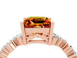 Rose gold Princess Cut Diamond Cluster Pavé Band with Four-Prong Setting_27