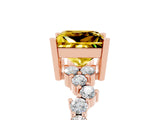 Rose gold Princess Cut Diamond Cluster Pavé Band with Four-Prong Setting_28