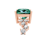 Rose gold Princess Cut Diamond Cluster Pavé Band with Four-Prong Setting_28