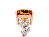 Rose gold Princess Cut Diamond Cluster Pavé Band with Four-Prong Setting_28