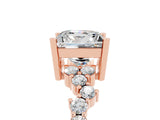 Rose gold Princess Cut Diamond Cluster Pavé Band with Four-Prong Setting_29